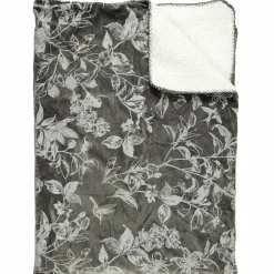 Home Deco Factory Plaids^Plaid velours motif Sherpa gris - 120x150 cm