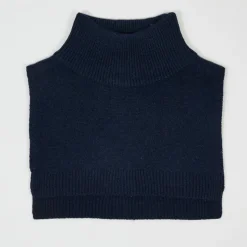 Femme Cashmere Tribu Echarpes, Foulards^Plastron 100% Cachemire col montant en côtes Carla navy