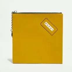 Pochette en Cuir à main mousqueton moutarde - 18x19 cm-Marni Best