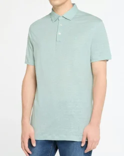 Homme Hackett London Polos^Polo 100% Lin Chambray céladon