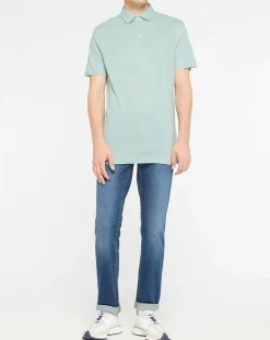 Homme Hackett London Polos^Polo 100% Lin Chambray céladon
