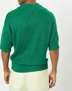 Homme Marc O'Polo Polos^Polo 100% Lin manches courtes Maille vert emeraude