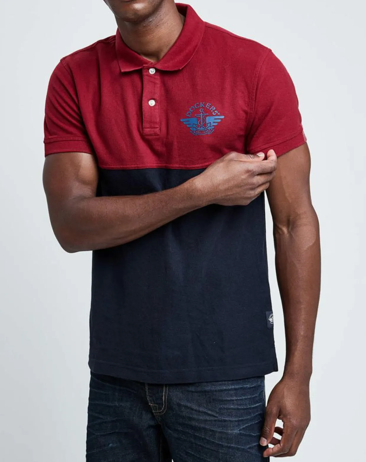 Polo Bicolore rouge/marine-Dockers Best