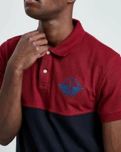 Polo Bicolore rouge/marine-Dockers Best
