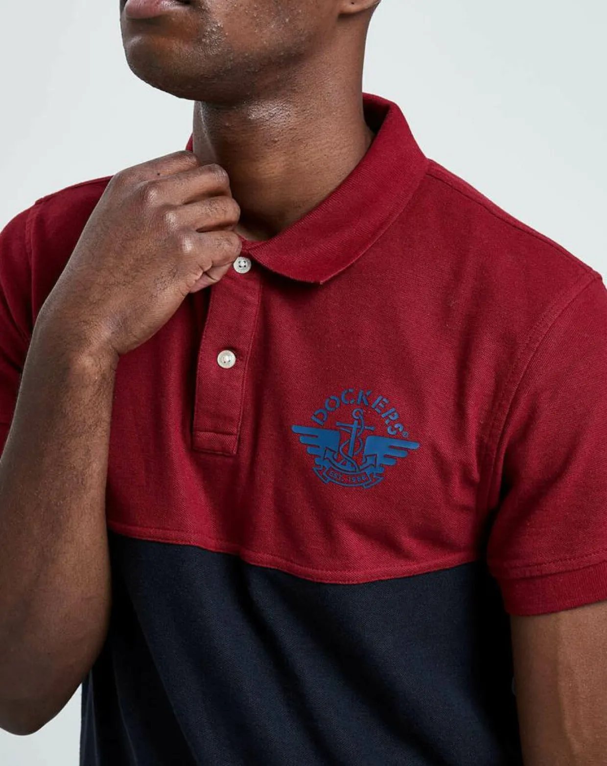 Polo Bicolore rouge/marine-Dockers Best