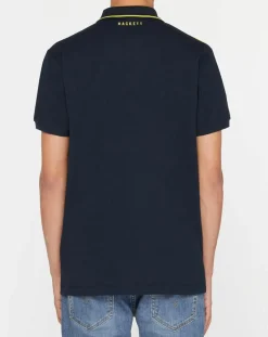 Polo Classic Fit Aston Martin Racing col zippé bleu marine-Hackett London Discount