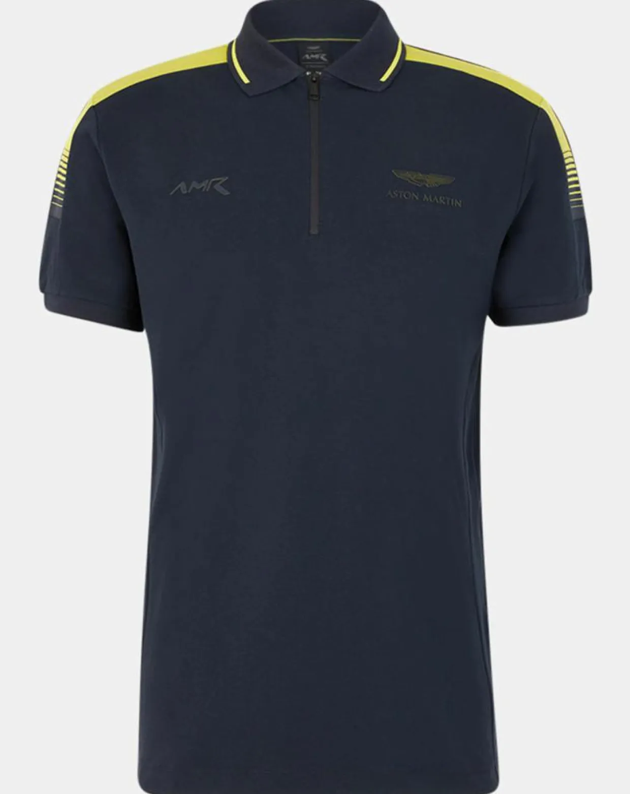 Polo Classic Fit Aston Martin Racing col zippé bleu marine-Hackett London Discount