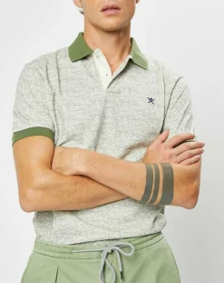 Polo Classic Fit Imprimé Allover kaki/beige-Hackett London Discount