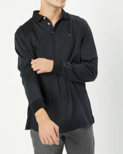 Polo Classic Fit Pied-de-poule noir/bleu marine-Hackett London Best