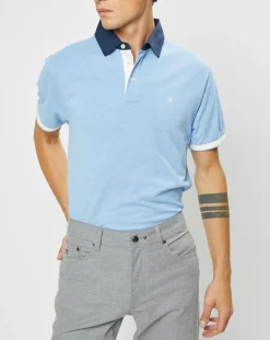 Polo Classic Fit Piqué Brand bleu ciel-Hackett London Sale