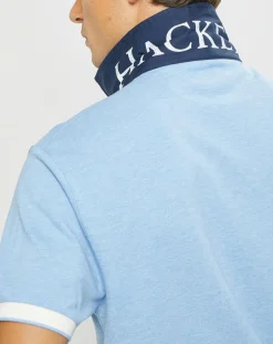 Polo Classic Fit Piqué Brand bleu ciel-Hackett London Sale