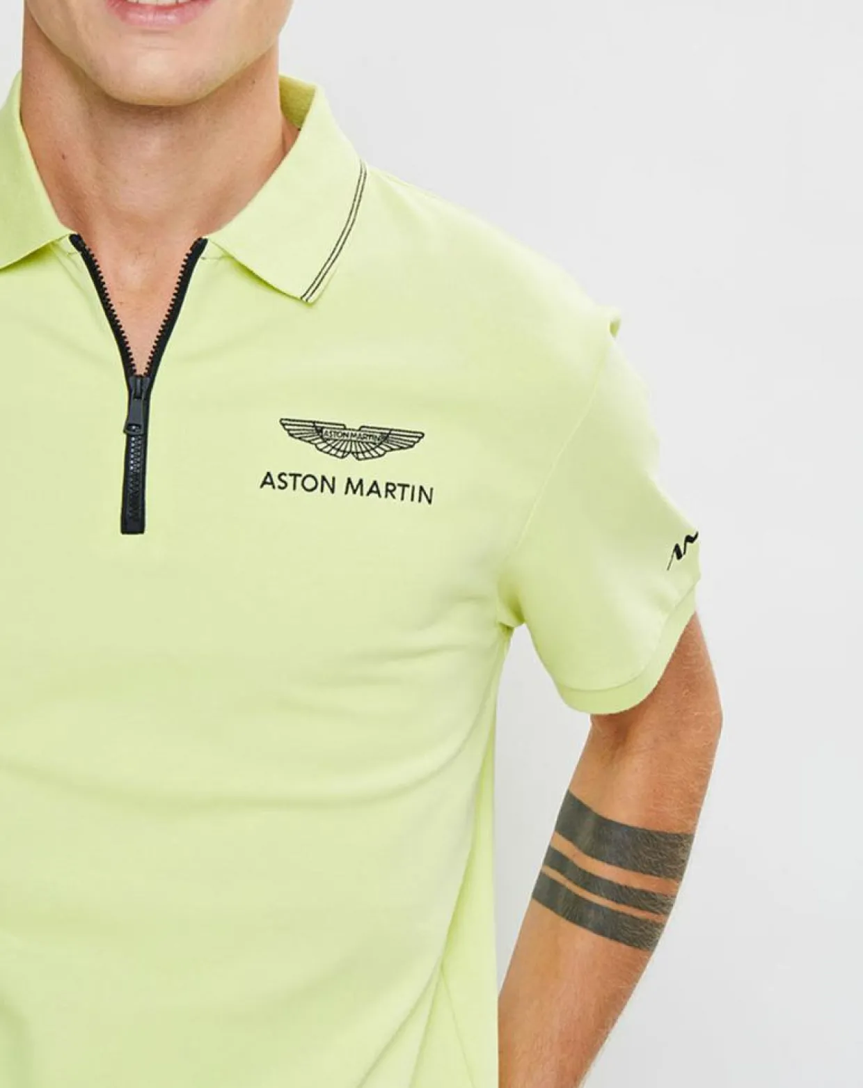 Homme Hackett London Polos^Polo col zippé Aston Martin Racing jaune