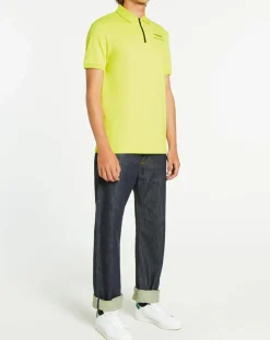 Homme Hackett London Polos^Polo col zippé Aston Martin Racing jaune