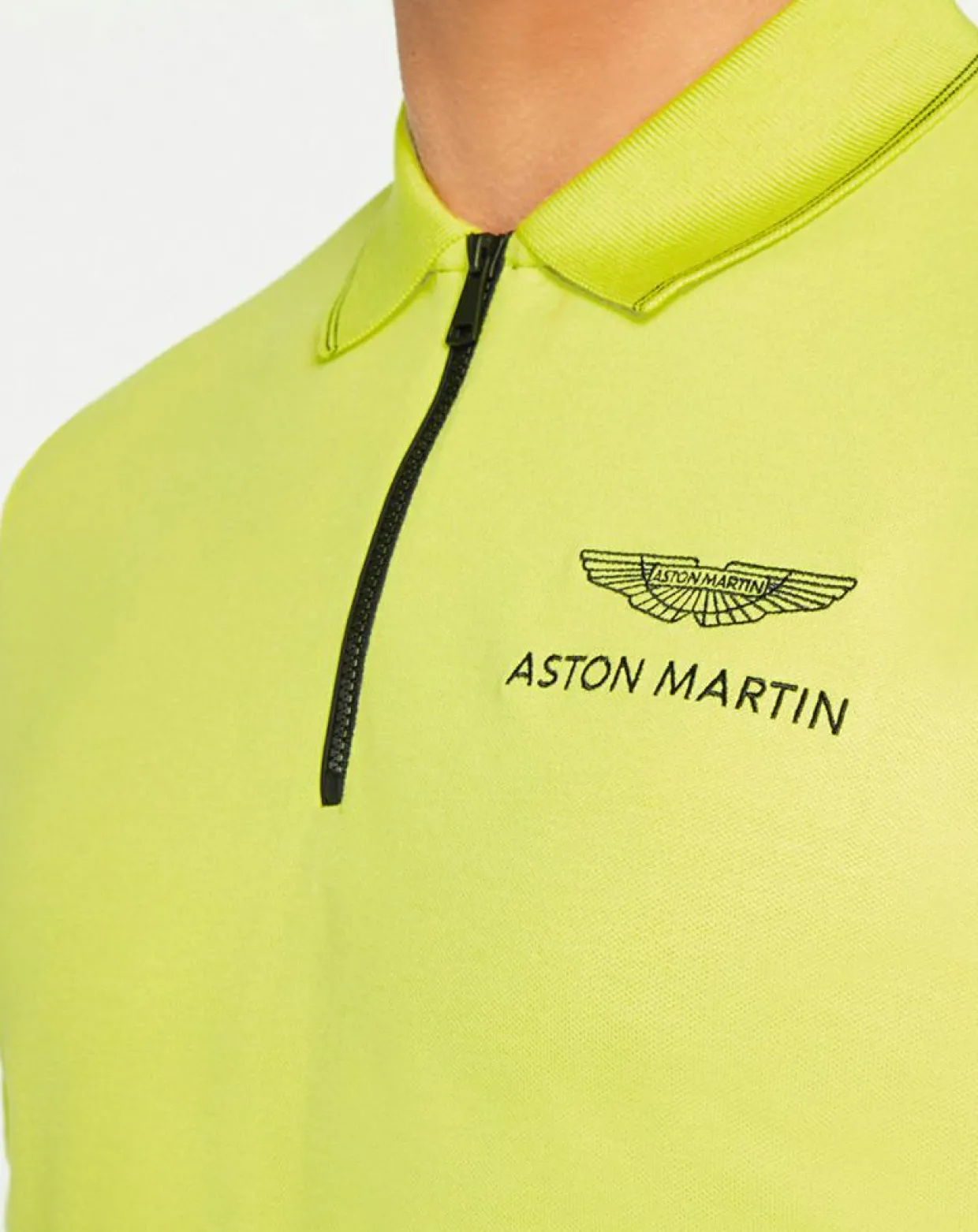 Homme Hackett London Polos^Polo col zippé Aston Martin Racing jaune
