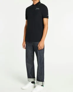 Homme Hackett London Polos^Polo en jersey Regular Fit rayé Aston Martin Racing noir