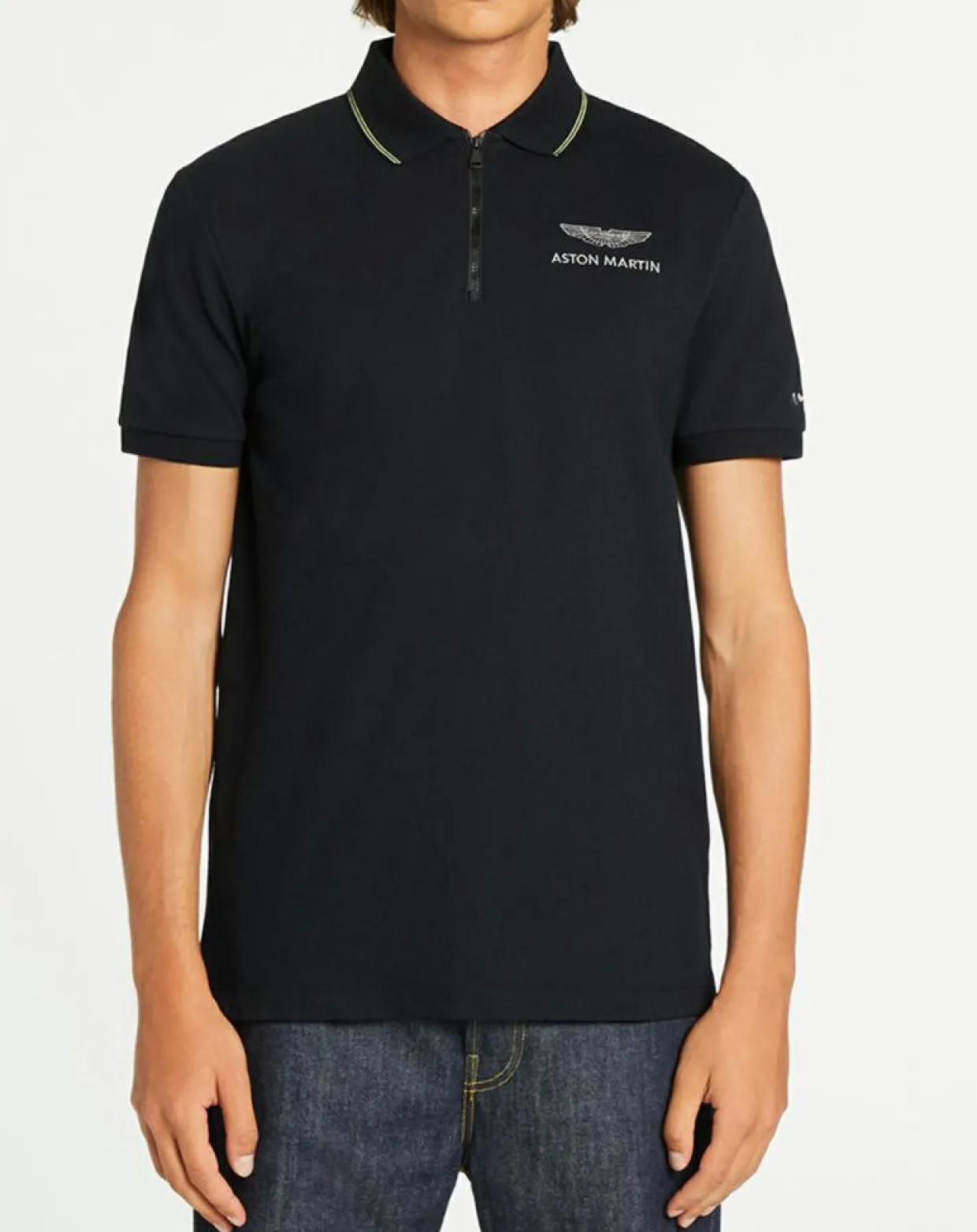 Homme Hackett London Polos^Polo en jersey Regular Fit rayé Aston Martin Racing noir