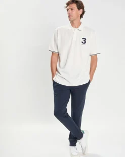 Homme Hackett London Polos^Polo manches courtes Héritage Numéro écru