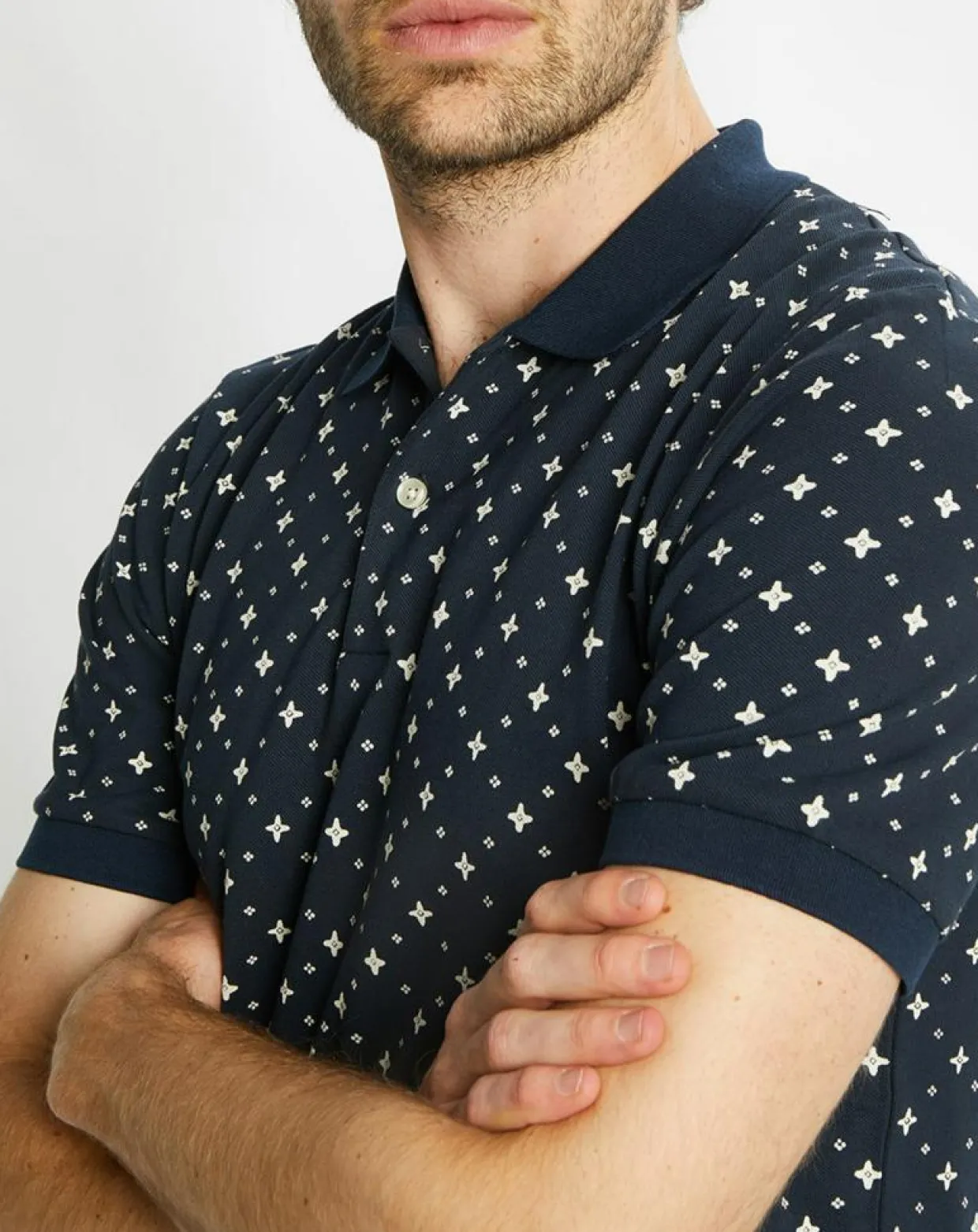 Polo Regular Fit 100% Coton Bio imprimé bleu marine-Scotch & Soda Best