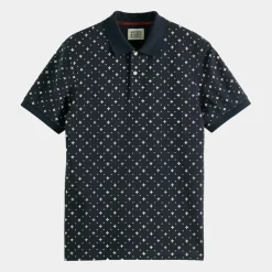 Polo Regular Fit 100% Coton Bio imprimé bleu marine-Scotch & Soda Best