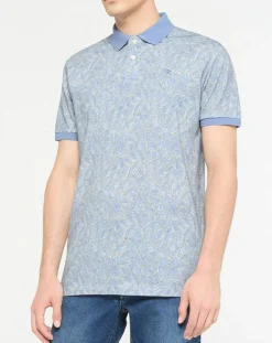 Polo Regular Fit à imprimé feuilletage bleu clair-Hackett London Sale