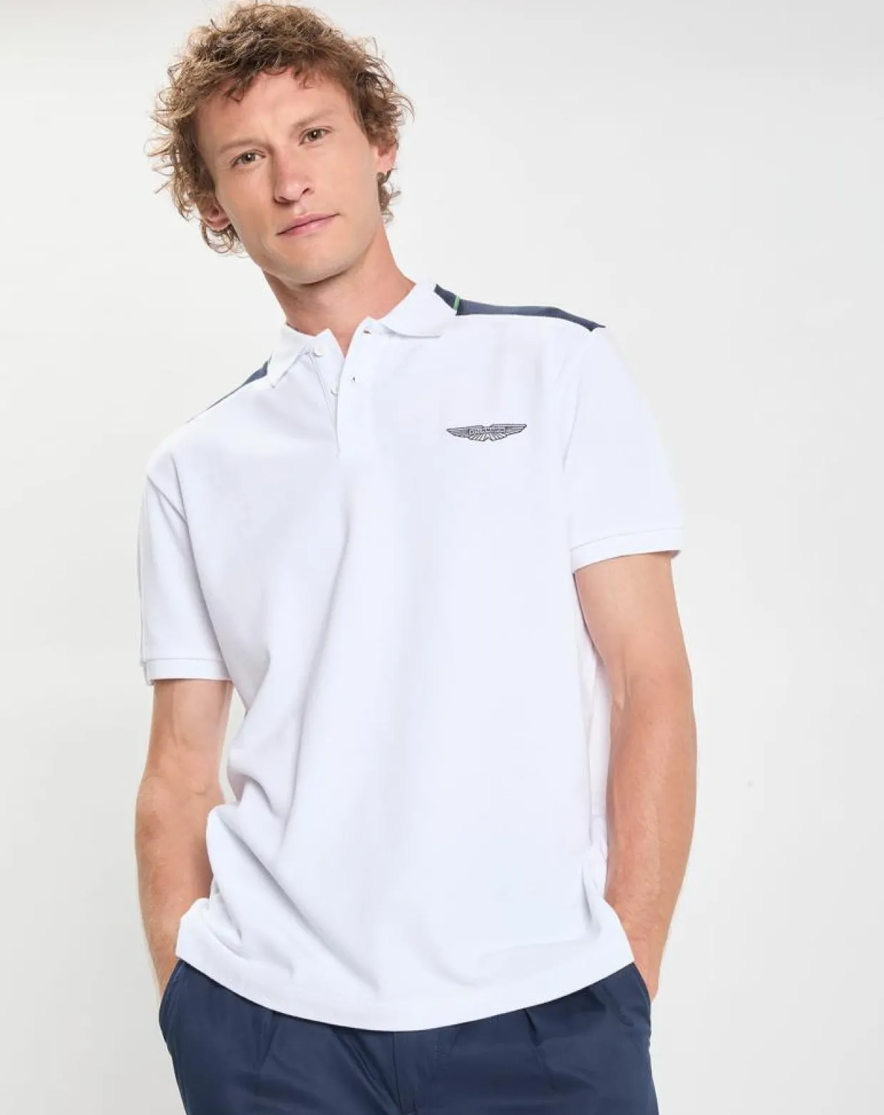 Polo Regular Fit Aston Martin Racing Colorblok blanc-Hackett London Outlet