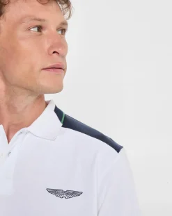 Polo Regular Fit Aston Martin Racing Colorblok blanc-Hackett London Outlet