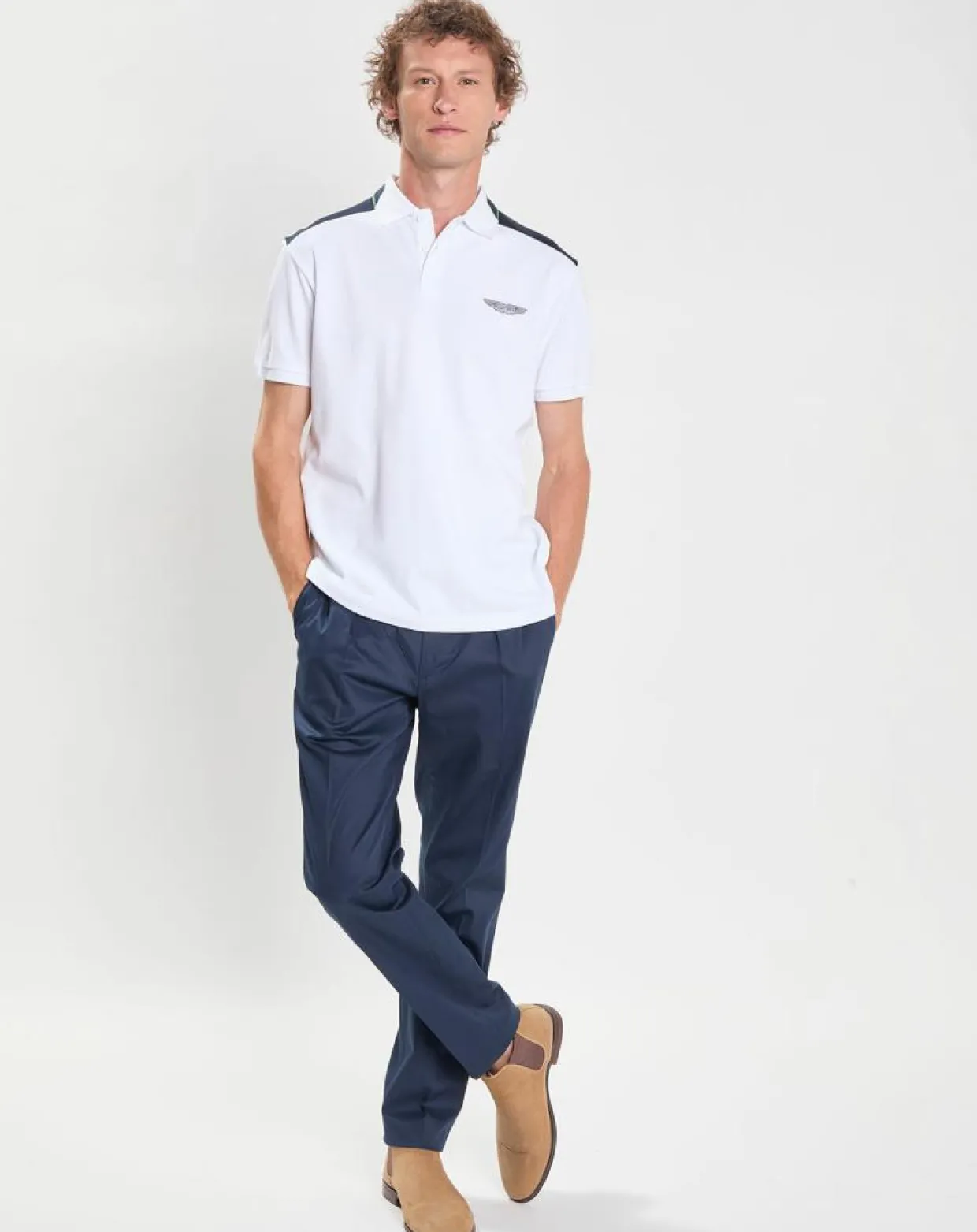 Polo Regular Fit Aston Martin Racing Colorblok blanc-Hackett London Outlet