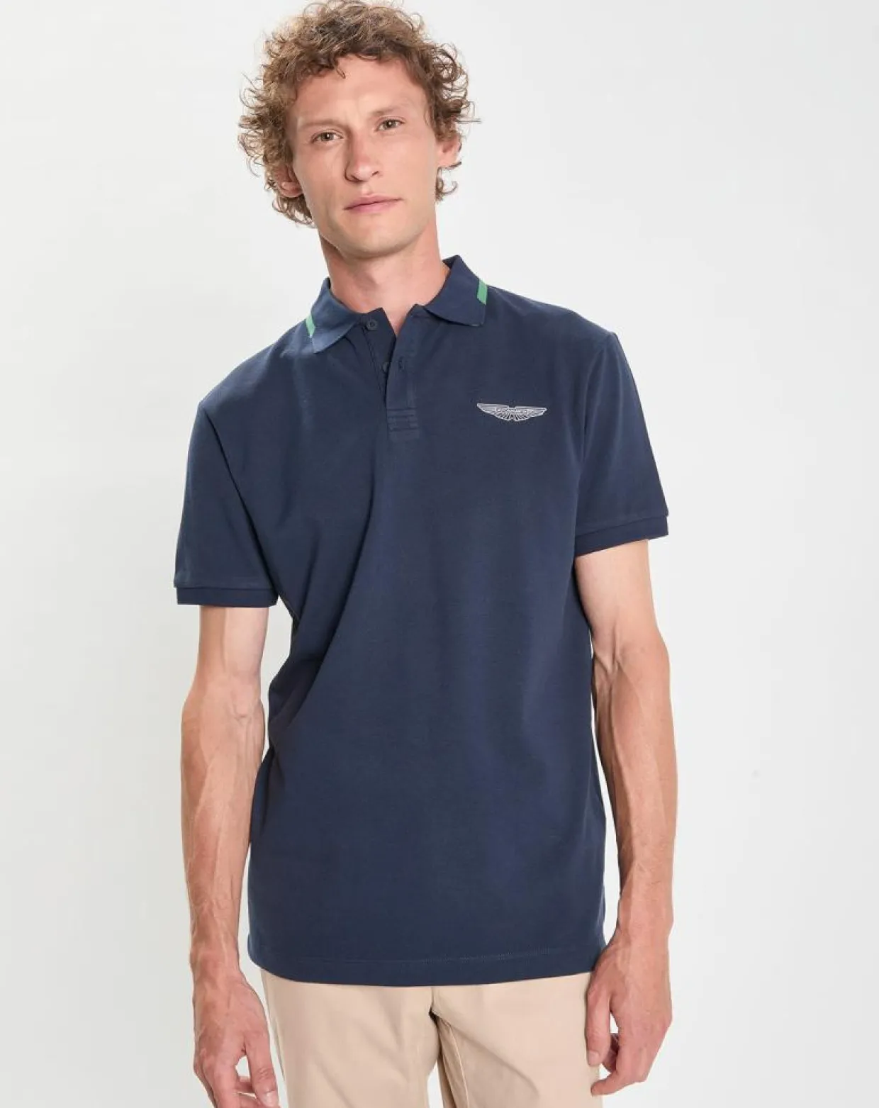 Polo Regular Fit Aston Martin Racing Détail Col bleu marine-Hackett London