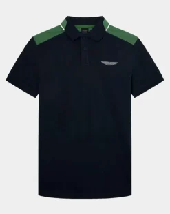 Homme Hackett London Polos^Polo Regular Fit Aston Martin Racing Colorblok bleu foncé/vert