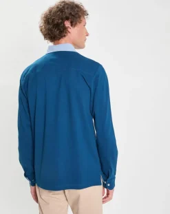 Homme Hackett London Polos^Polo Regular Fit manches longues bleu