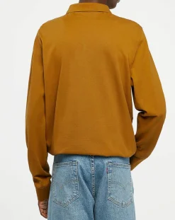 Homme Gant Polos^Polo Regular Fit manches longues uni piqué marron moyen