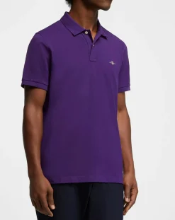 Homme Gant Polos^Polo Regular Fit manches courtes uni piqué violet