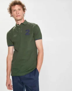Polo Regular Fit manches courtes Numéro vert-Hackett London Hot