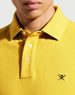 Homme Hackett London Polos^Polo Regular Fit uni piqué jaune