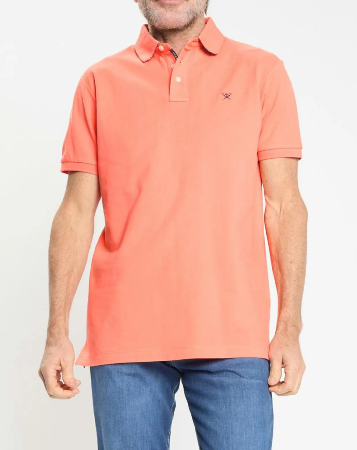 Homme Hackett London Polos^Polo Regular Fit uni piqué orange moyen