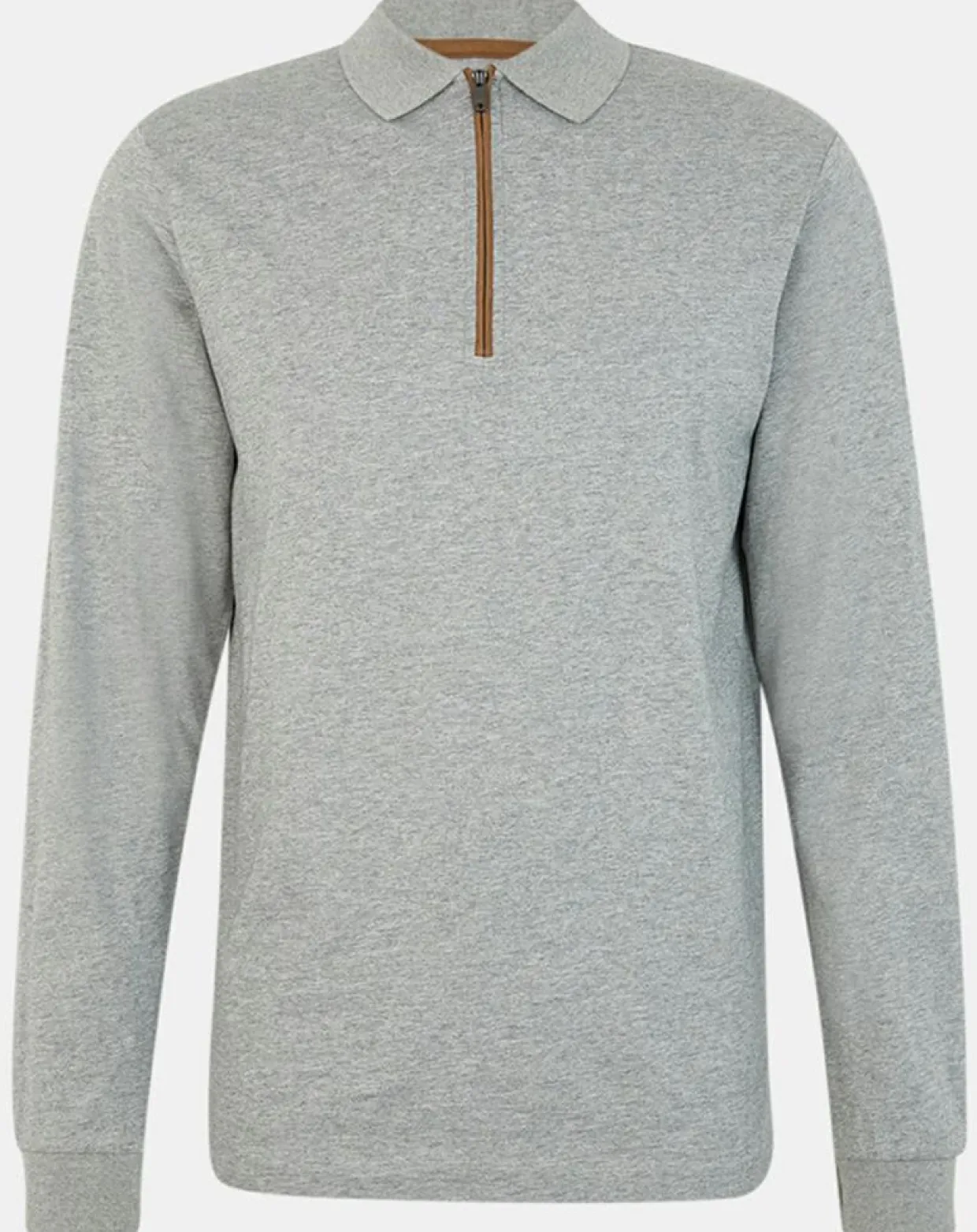 Polo Regular Fit zippé gris moyen-Hackett London Best