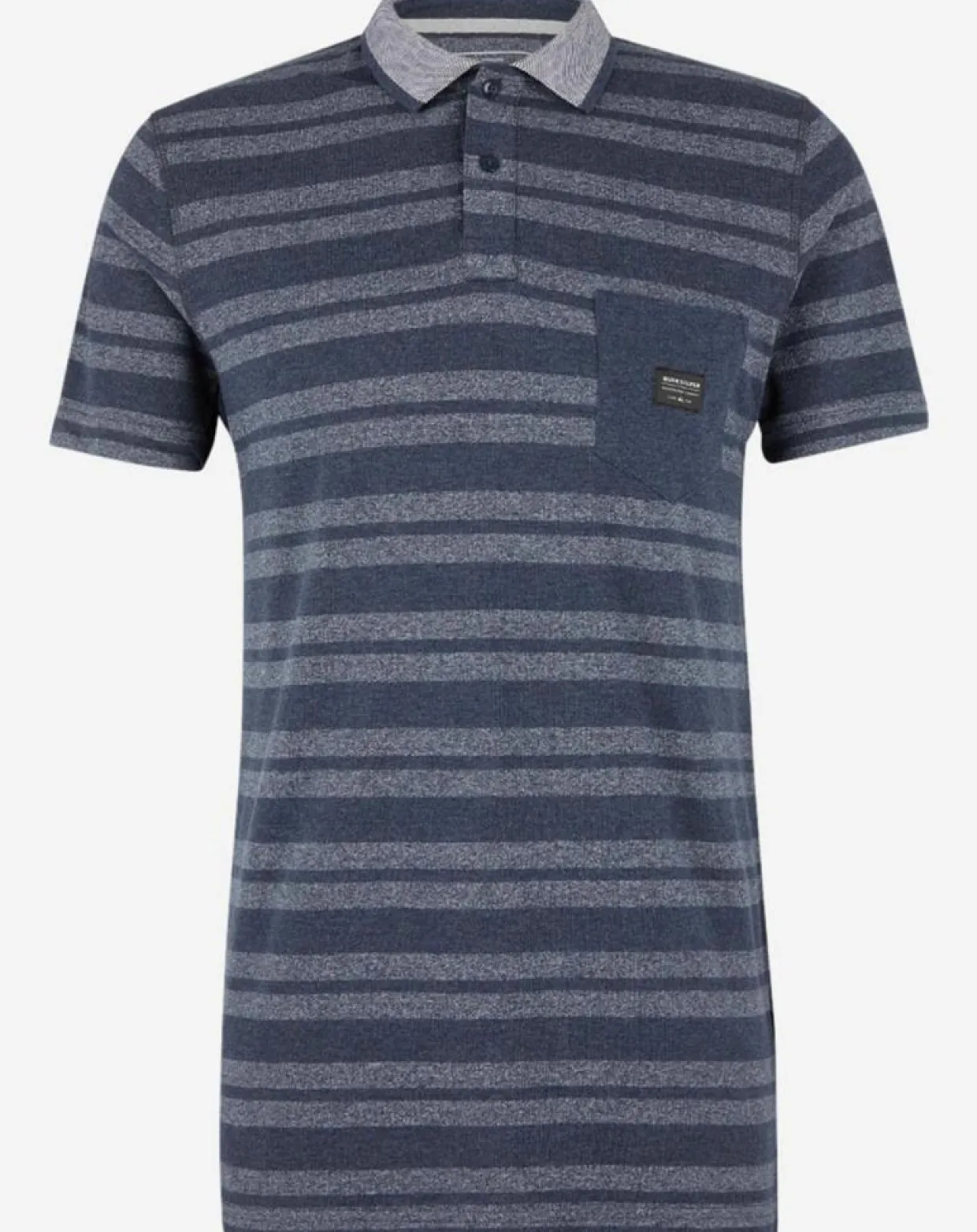 Homme Quiksilver Polos^Polo Remember When rayures bleu foncé/bleu gris