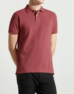 Polo Slim Fit manches courtes uni piqué rouge-Hackett London Clearance