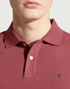 Polo Slim Fit manches courtes uni piqué rouge-Hackett London Clearance