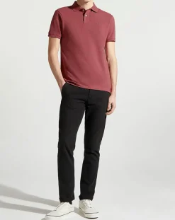 Polo Slim Fit manches courtes uni piqué rouge-Hackett London Clearance