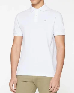 Homme Hackett London Polos^Polo Slim Fit uni blanc