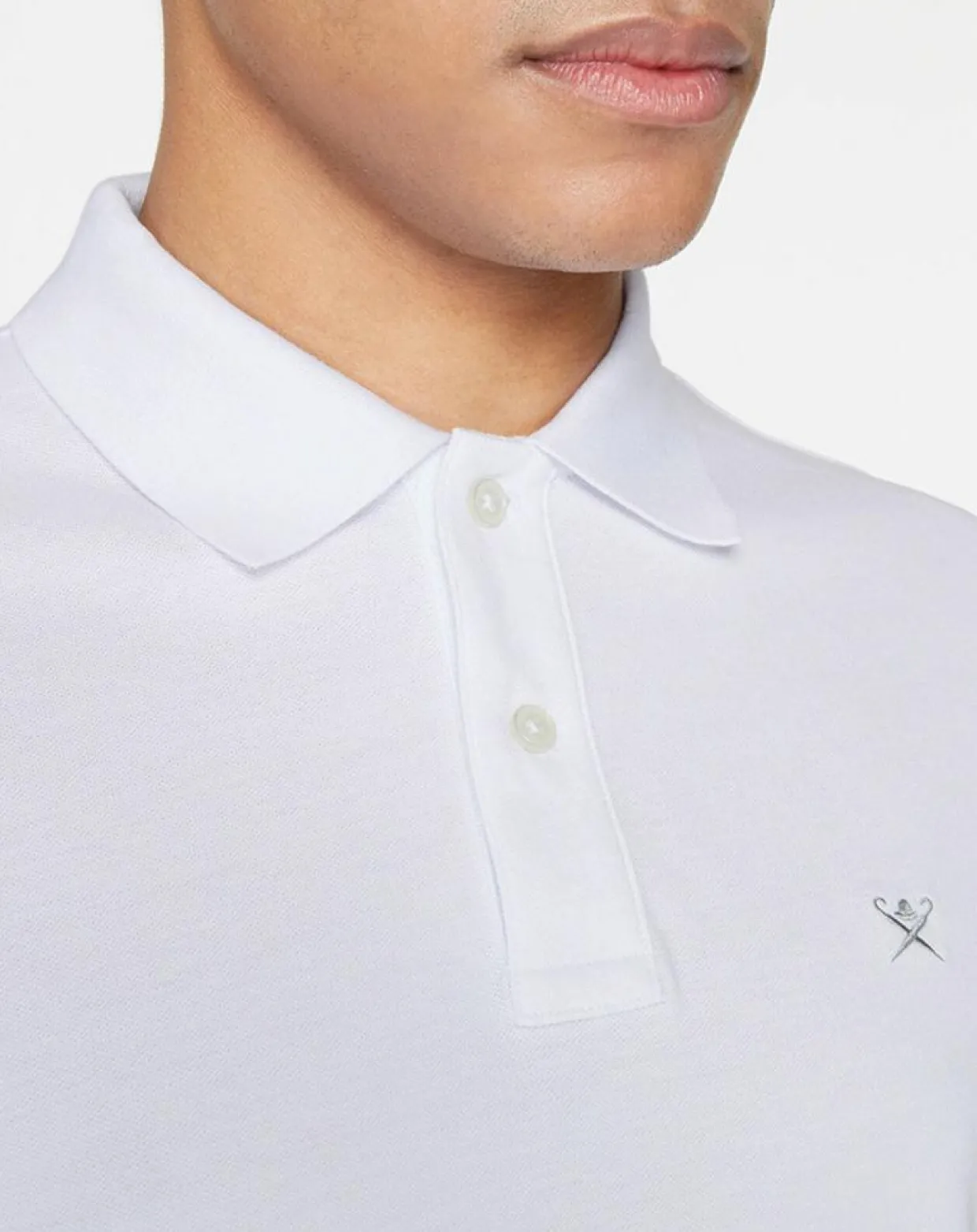 Homme Hackett London Polos^Polo Slim Fit uni blanc