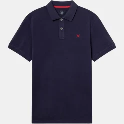 Homme Hackett London Polos^Polo Slim Fit uni Piqué bleu marine