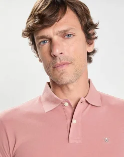 Polo Slim Fit uni Piqué rose-Hackett London Best