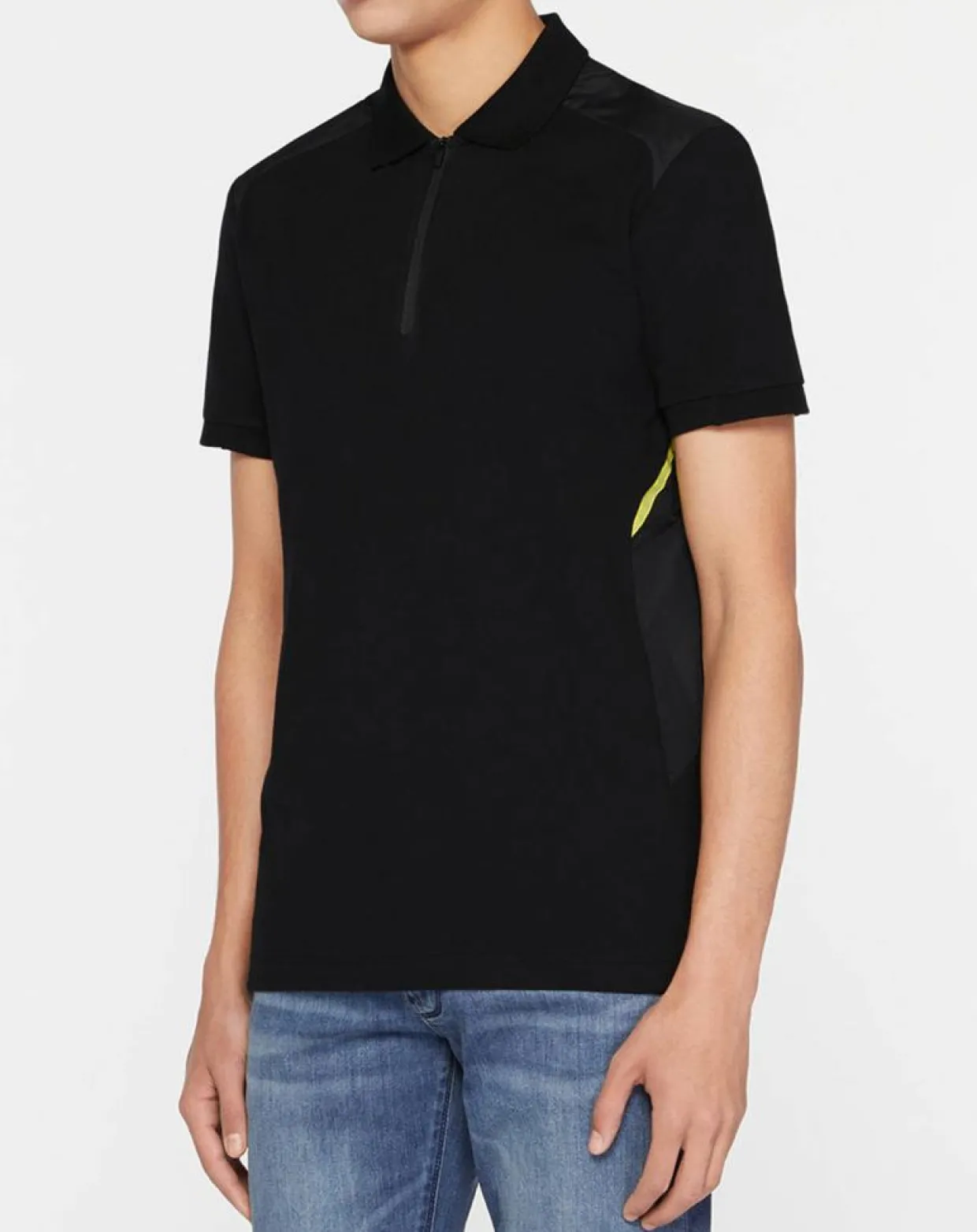 Polo Slim Fit zippé Aston Martin Racing body bisoter noir-Hackett London Outlet