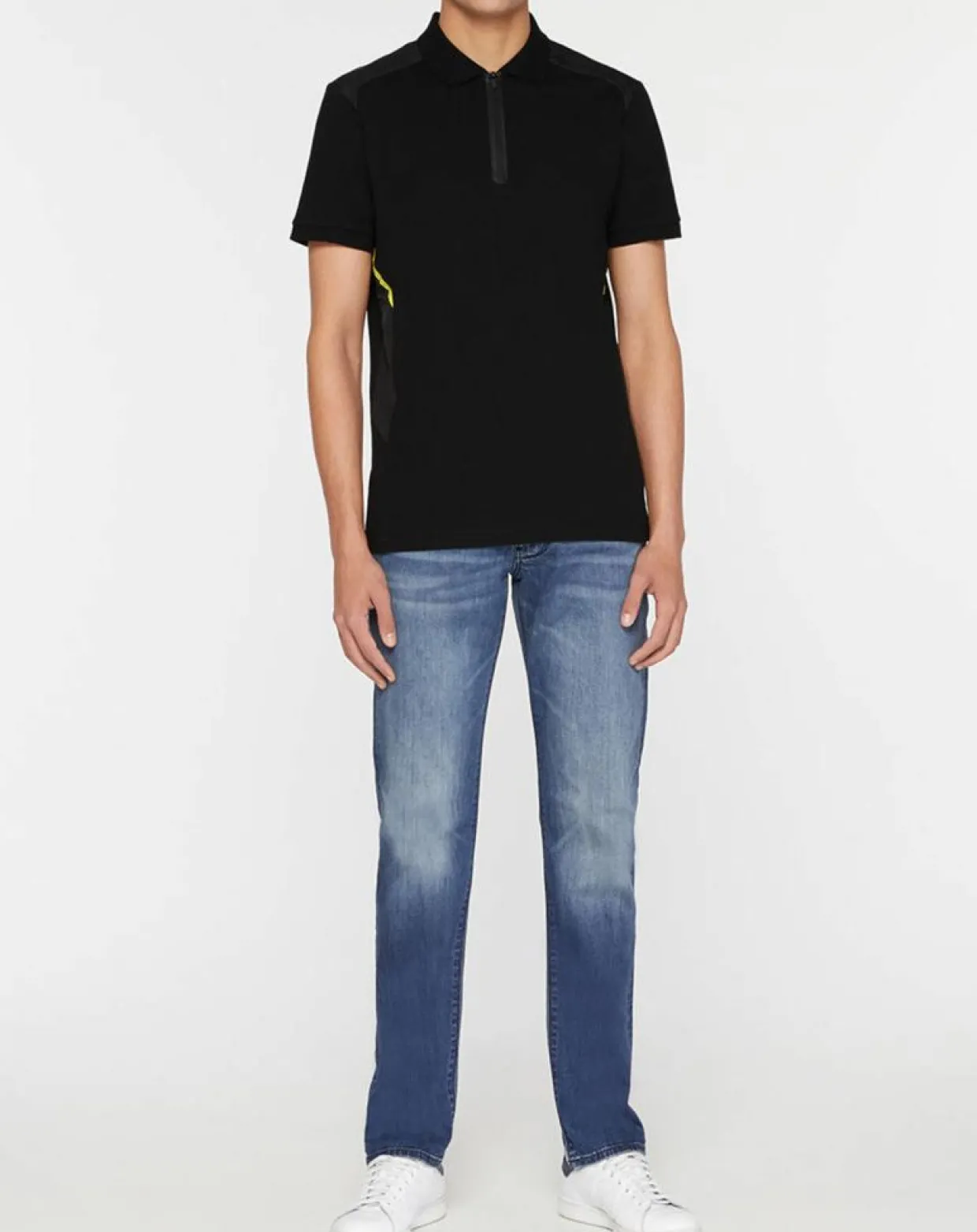 Polo Slim Fit zippé Aston Martin Racing body bisoter noir-Hackett London Outlet