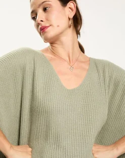 Poncho en Laine & Cachemire mélangés Naos amande-Lauren Vidal Online