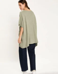 Poncho en Laine & Cachemire mélangés Naos amande-Lauren Vidal Online