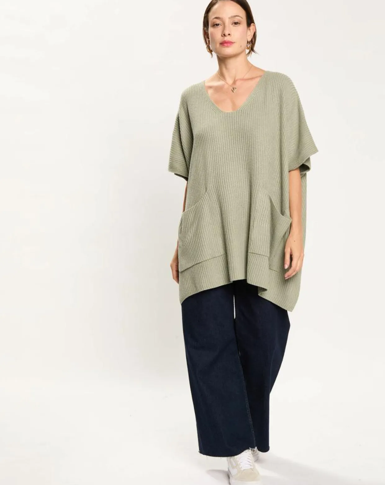 Poncho en Laine & Cachemire mélangés Naos amande-Lauren Vidal Online