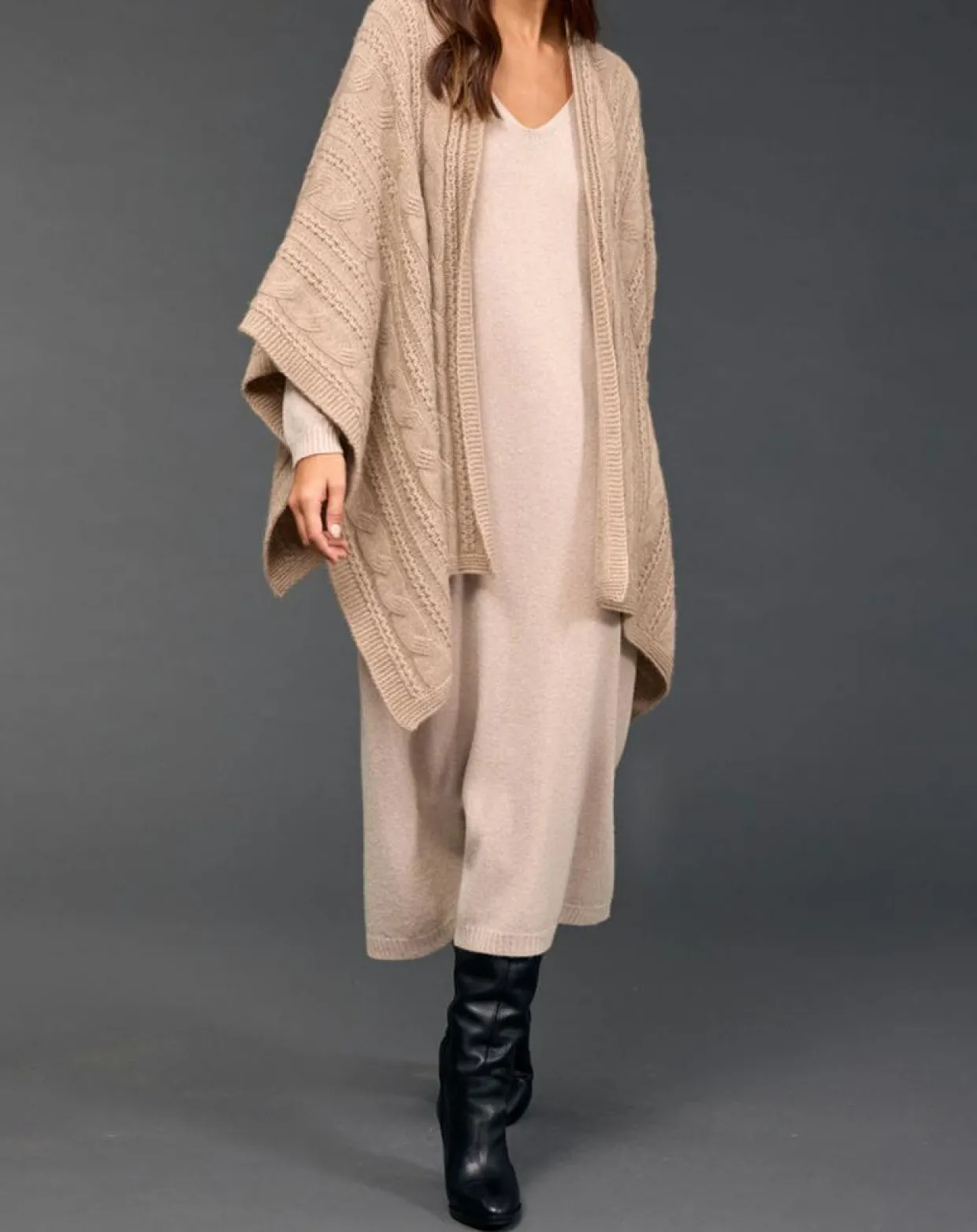 Femme Lauren Vidal Gilets Et Cardigans^Poncho en Laine & Cachemire Roca sable